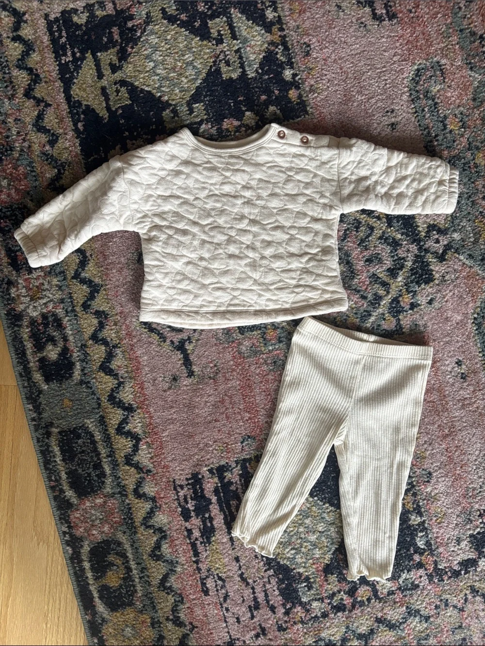 Carter's Just One You Baby Girl's Quilted Floral Top & Ribbed Leggings Set 6M